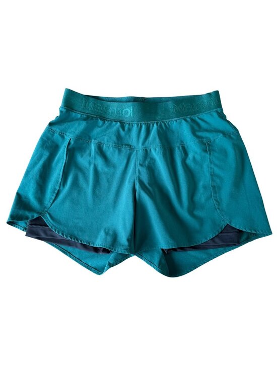 Marmot Pants - MARMOT Pulse Running Shorts Womens XS Green Double Layer Lined Activewear Hiking
